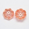 CZ Brass Micro Pave Cubic Zirconia Flower Bead Caps ZIRC-L003-11mm-01RG-1