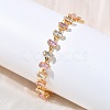 Brass Link Chain Bracelets BJEW-D378-06G-3