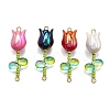 UV Plated Acrylic Flower Links Connector Charms PALLOY-TA00272-1