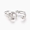 Brass Micro Pave Cubic Zirconia Fold Over Clasps KK-P164-12-4