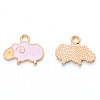 Alloy Enamel Pendants X-ENAM-R059-08B-RS-2