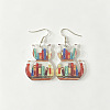 Printed Iron Acrylic Dangle Earrings WG7378E-01-1