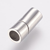 Tarnish Resistant 304 Stainless Steel Magnetic Clasps with Glue-in Ends STAS-E138-04P-2