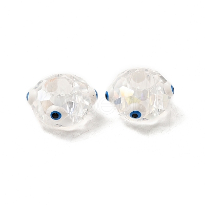 Transparent Glass European Beads GLAA-F121-07F-1
