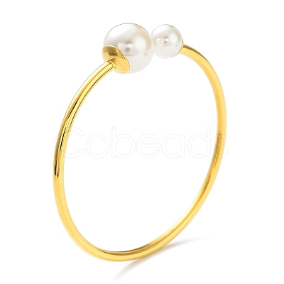Ion Plating(IP) 304 Stainless Steel Cuff Bangles BJEW-M309-01G-1