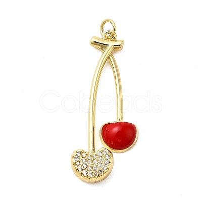 Brass Micro Pave Cubic Zirconia Pendants KK-P303-01G-1