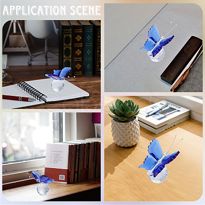 1Pc Glass Crytsal Butterfly Display Decorations LAMP-CN0001-01B-1