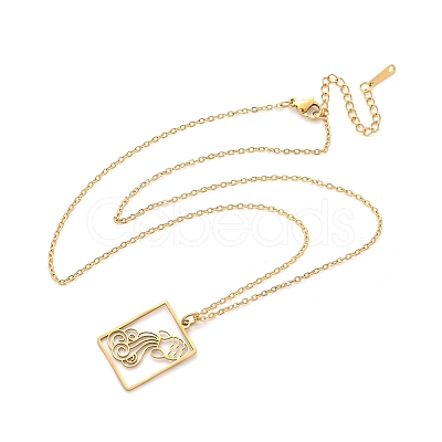 304 Stainless Steel Necklace NJEW-D330-01G-11-1
