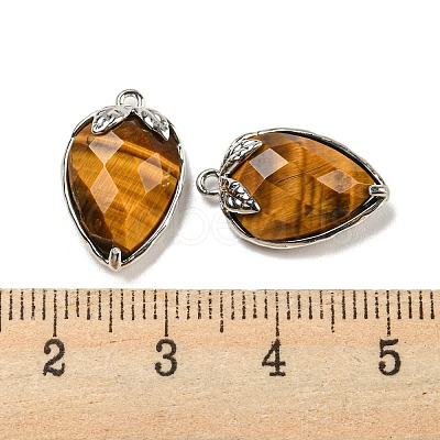Natural Tiger Eye Faceted Pendants G-M431-06P-11-1