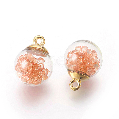 Transparent Glass Bottle Pendants LS-GLAA-L018-11-A-1