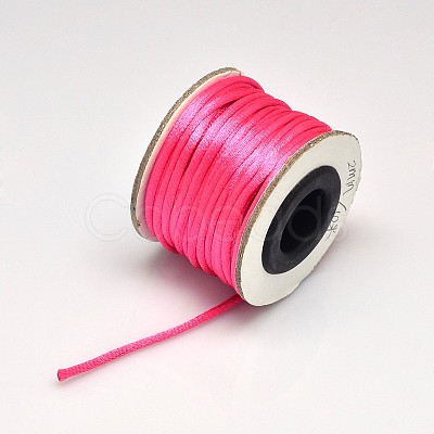 Round Nylon Satin Rattail Cord X-NWIR-O001-A-33-1