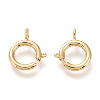 Brass Spring Ring Clasps KK-F820-39G-1