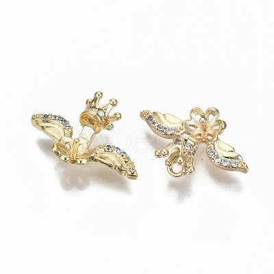 Brass Micro Pave Clear Cubic Zirconia Peg Bails Charms LS-KK-S356-119G-NF-1