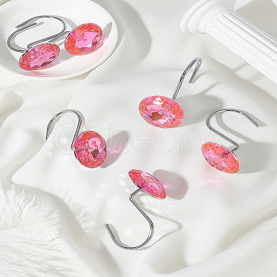 2Pcs Iron Shower Curtain Rings for Bathroom DIY-LP0001-98B-1