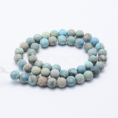 Natural Imperial Jasper Beads Strands X-G-K232-8mm-01D-1