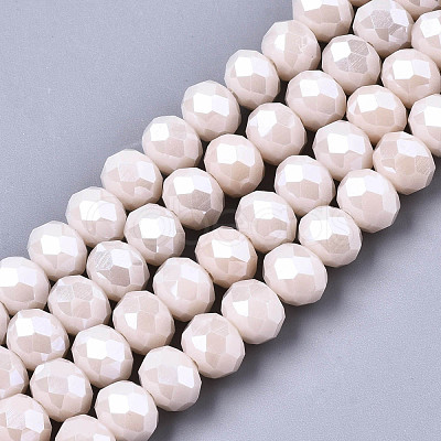 Electroplate Glass Beads Strands X-EGLA-A034-P6mm-A19-1