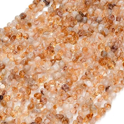 Heated Natural Citrine Beads Strands G-D108-A03-04-1