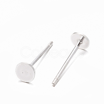 925 Sterling Silver Flat Pad Stud Earring Findings STER-K167-045C-S-1