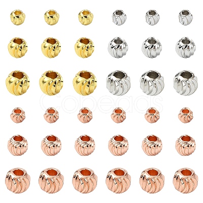 90Pcs 3 Style Brass Spacer Beads KK-YW0002-75G-1