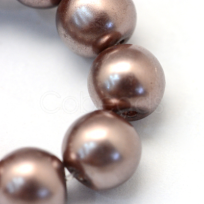 Baking Paint Pearlized Glass Pearl Round Bead Strands X-HY-Q330-8mm-78-1