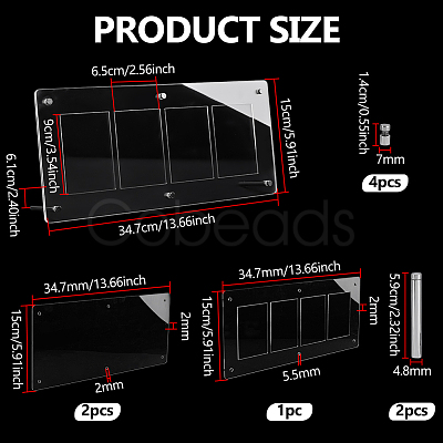 Acrylic and Iron Card Sleeve  Display Stands ODIS-WH0100-06-1