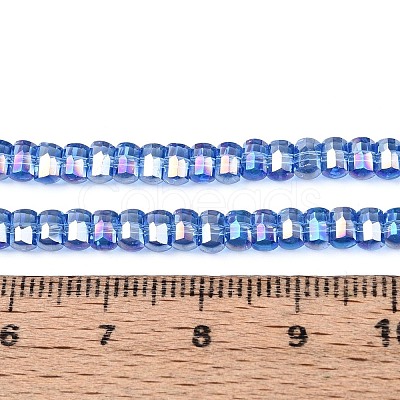 Electroplate Transparent Glass Beads Strands EGLA-N022-09A-B05-1