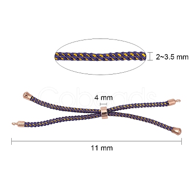 Adjustable Nylon Cord Slider Bracelet Making MAK-F026-A-RG-1