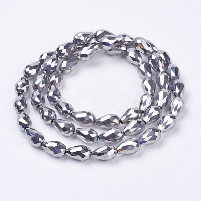 Electroplate Glass Beads Strands X-EGLA-D017-15x10mm-7-1
