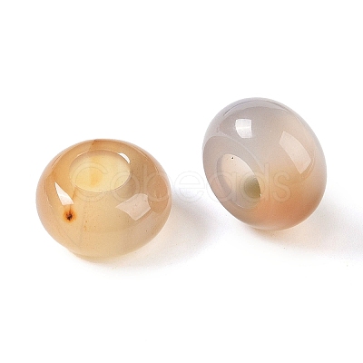 Natural Grey Agate European Beads G-G740-14x8mm-38-1