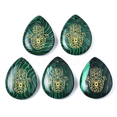 Synthetic Malachite Pendants G-T122-73G-1