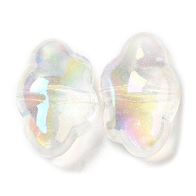 UV Plating Transparent Rainbow Iridescent Acrylic Beads OACR-C016-31C-1