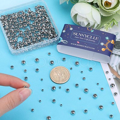 320Pcs 4 Styles 304 Stainless Steel Spacer Beads STAS-SC0006-88-1