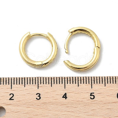 Brass Micro Pave Clear Cubic Zirconia Hoop Earrings LS-EJEW-D311-145G-1