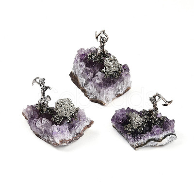 Natural Amethyst Cluster Base Sculpture G-N347-02B-1