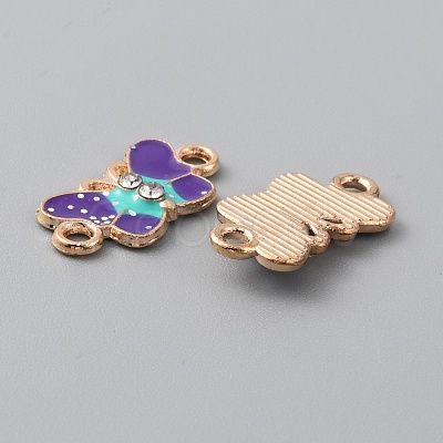 Alloy Indigo Enamel Connector Charms ENAM-CJC0019-01B-1