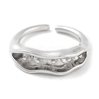 Rack Plating Brass Open Cuff Ring Settings KK-Z071-05P-1