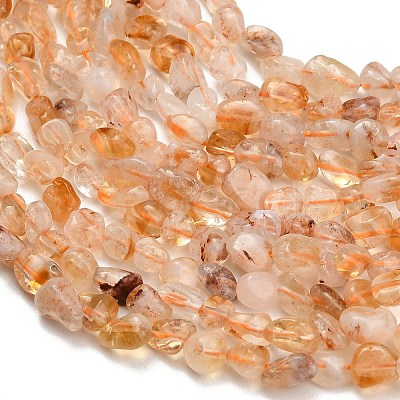 Heated Natural Citrine Beads Strands G-D108-A03-03-1