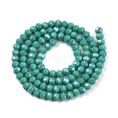 Electroplate Opaque Solid Color Glass Beads Strands EGLA-A044-P4mm-L31-1