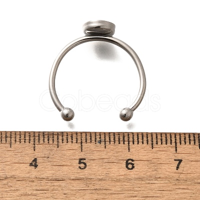 304 Stainless Steel Open Cuff Ring Components STAS-M057-01B-P-1