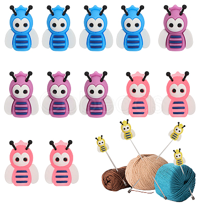 16Pcs 4 Colors Silicone Knitting Needle Stoppers AJEW-GL0001-85-1