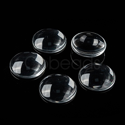 Transparent Glass Cabochons GGLA-R026-30mm-1