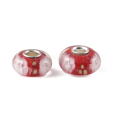 Lampwork & Brass Core European Beads LAMP-P019-01P-31-1