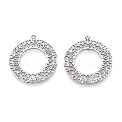 304 Stainless Steel Hollow Pendants STAS-T064-72P-1