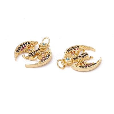 Rack Plating Brass Micro Pave Colorful Cubic Zirconia Pendants ZIRC-C040-48A-G-1