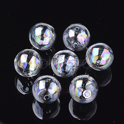 Handmade Blown Glass Globe Beads DH017J-1-12mm-AB-1