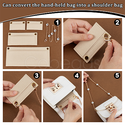 4Pcs Rectangle Felt Purse Organizer Insert FIND-DR0001-97B-1
