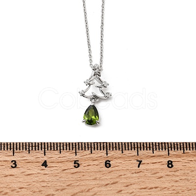 Christmas Snowflake Brass Micro Pave Cubic Zirconia Pendants Necklaces NJEW-L468-01P-B01-1