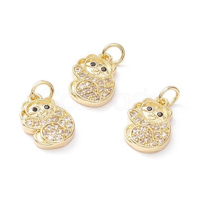 Brass Micro Pave Clear Cubic Zirconia Pendants ZIRC-M118-02G-RS-1