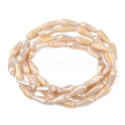 Electroplated Opaque Glass Beads Strands X-EGLA-L015-FR-B25-01-1
