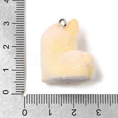Flocking Opaque Resin Pendants RESI-G128-01I-1